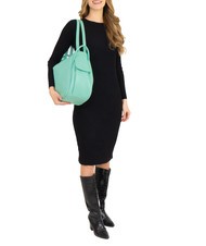 LESAC TRIO  Rucksack aus geh&auml;mmertem Leder helles Aquagr&uuml;n - Damentaschen - 4