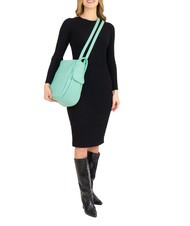 LESAC TRIO  Rucksack aus geh&auml;mmertem Leder helles Aquagr&uuml;n - Damentaschen - 6