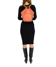 LESAC TRIO  Rucksack aus geh&auml;mmertem Leder Lachs - Damentaschen - 6