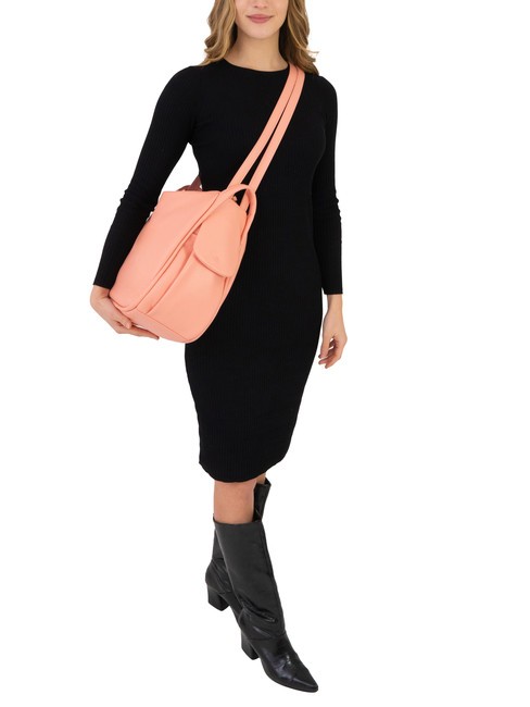 TRIO  Rucksack aus geh&auml;mmertem Leder altrosa - Damentaschen