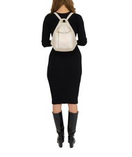 LESAC TRIO  Rucksack aus geh&auml;mmertem Leder Wei&szlig; - Damentaschen - 5