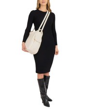 LESAC TRIO  Rucksack aus geh&auml;mmertem Leder Wei&szlig; - Damentaschen - 6