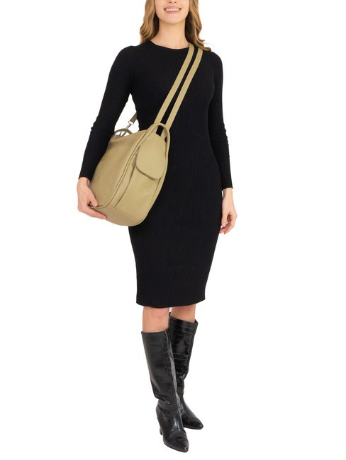 TRIO  Rucksack aus geh&auml;mmertem Leder Taube - Damentaschen