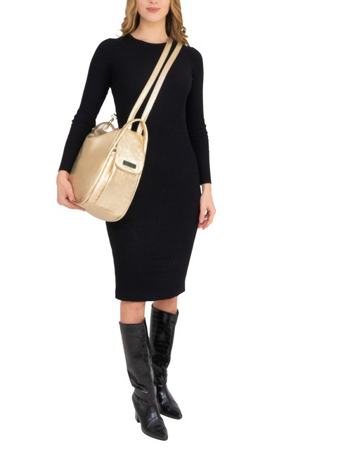 TRIO Rucksack aus Metallic-Leder Gold - Damentaschen