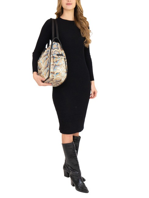 TRIO Rucksack aus St. Pythonleder graue Python - Damentaschen