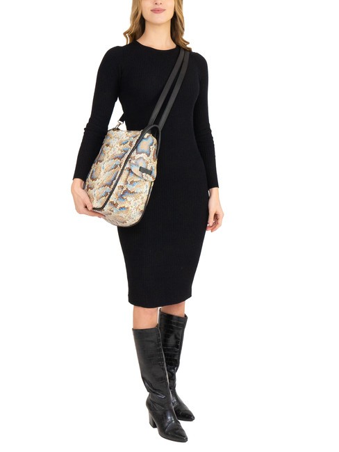 TRIO Rucksack aus St. Pythonleder graue Python - Damentaschen