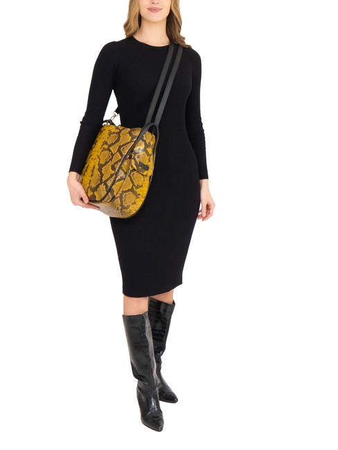 TRIO Rucksack aus St. Pythonleder braune Python - Damentaschen