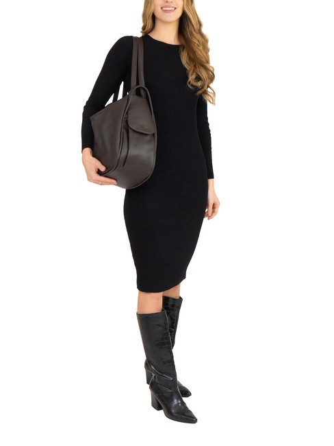 TRIO  Rucksack aus geh&auml;mmertem Leder Kaffee25 - Damentaschen