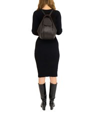 LESAC TRIO  Rucksack aus geh&auml;mmertem Leder Kaffee25 - Damentaschen - 5