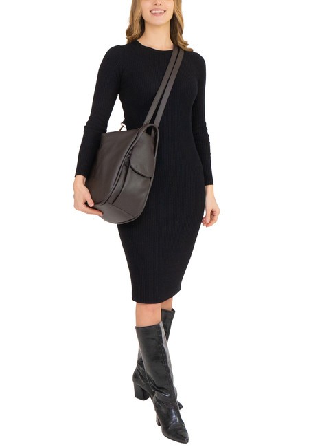 TRIO  Rucksack aus geh&auml;mmertem Leder Kaffee25 - Damentaschen