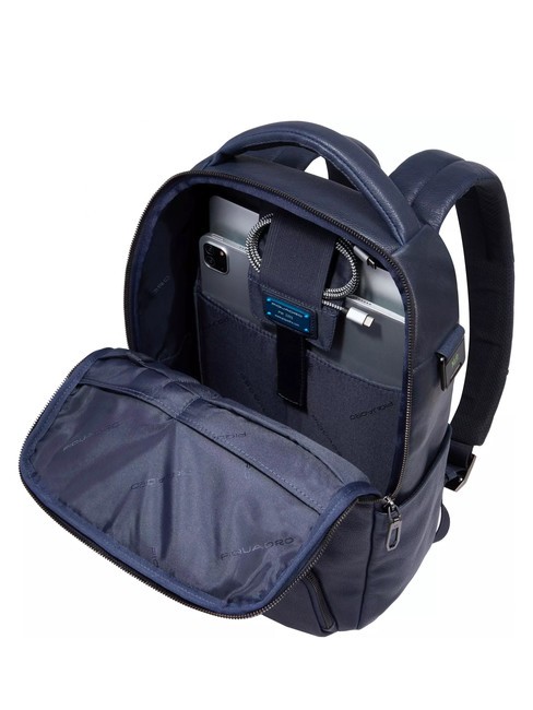 CRONUS  13-Zoll-PC-Rucksack aus Leder Blau - PC-Rucks&auml;cke