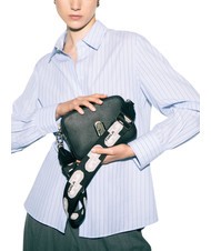 FURLA GARDENIA Kameratasche aus Leder mit Keria-Print Schwarz+Eist&ouml;ne - Damentaschen - 3