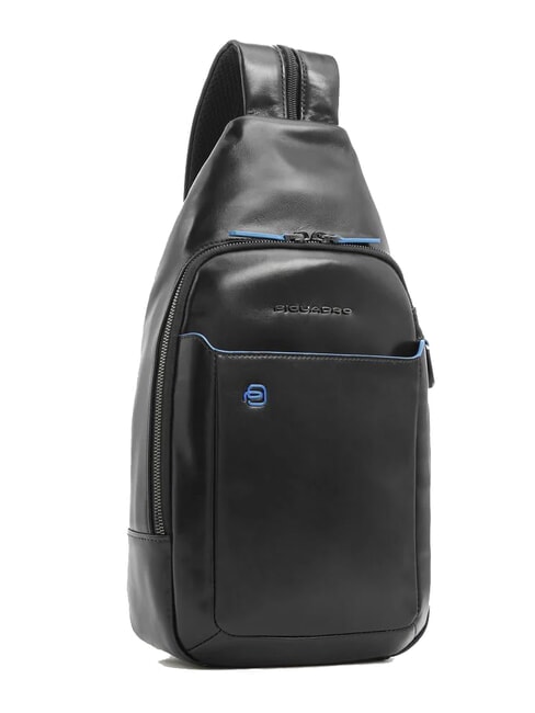 BLUE SQUARE One-Shoulder-Rucksack aus Leder Schwarz - Umh&auml;ngetaschen Herren