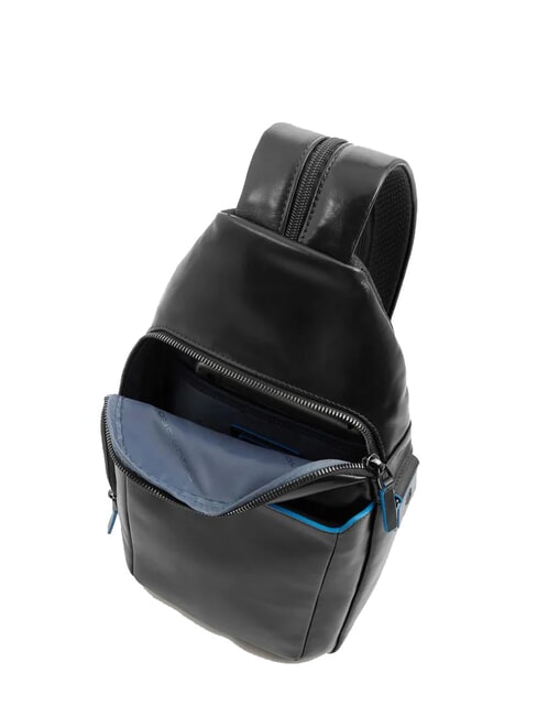 BLUE SQUARE One-Shoulder-Rucksack aus Leder Schwarz - Umh&auml;ngetaschen Herren
