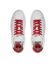 LOVE MOSCHINO BOLD 40 Ledersneaker wei&szlig; Rot - Damenschuhe - 4