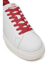 LOVE MOSCHINO BOLD 40 Ledersneaker wei&szlig; Rot - Damenschuhe - 5