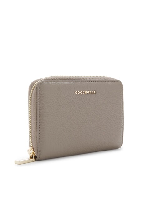 METALLIC SOFT Geldb&ouml;rse mit umlaufendem Rei&szlig;verschluss warmes Taupe - Brieftaschen Damen