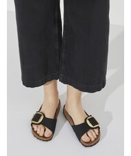 BIRKENSTOCK MADRID BIG BUCKLE Slipper aus Nubukleder Schwarz - Damenschuhe - 7