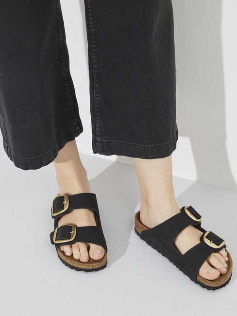 ARIZONA BIG BUCKLE Slipper-Sandale aus Nubukleder Schwarz - Damenschuhe