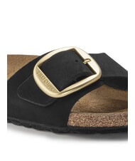 BIRKENSTOCK MADRID BIG BUCKLE Slipper aus Nubukleder Schwarz - Damenschuhe - 5