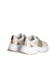 LIUJO EVA 02 Sneakers aus Leder und Lurex Elfenbein/Hellgold - Damenschuhe - 4