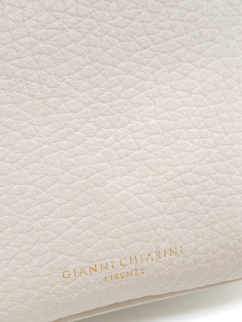 FRIDA Umh&auml;ngetasche aus Leder mit Doppelrei&szlig;verschluss Sand - Damentaschen