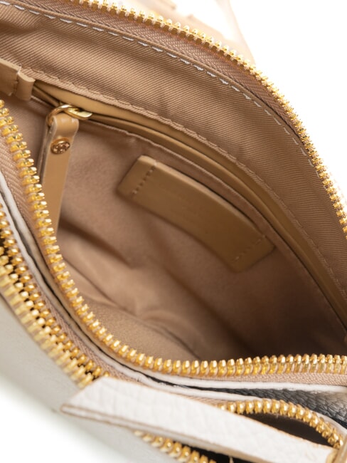 FRIDA Umh&auml;ngetasche aus Leder mit Doppelrei&szlig;verschluss Sand - Damentaschen