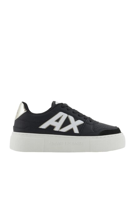AX LOGO Plateau-Sneaker schwarz+blassgold - Damenschuhe