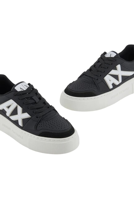 AX LOGO Plateau-Sneaker schwarz+blassgold - Damenschuhe