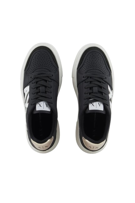 AX LOGO Plateau-Sneaker schwarz+blassgold - Damenschuhe