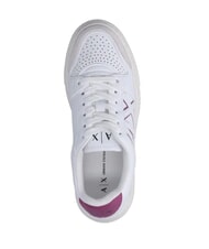 ARMANI EXCHANGE AX LOGO Plateau-Sneaker op.wei&szlig;+rosa - Damenschuhe - 5