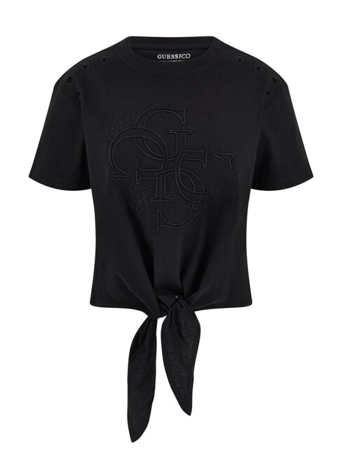 CN SS EYELET T-Shirt mit Knoten und Stickerei jetbla - T-Shirts und Tops f&uuml;r Damen