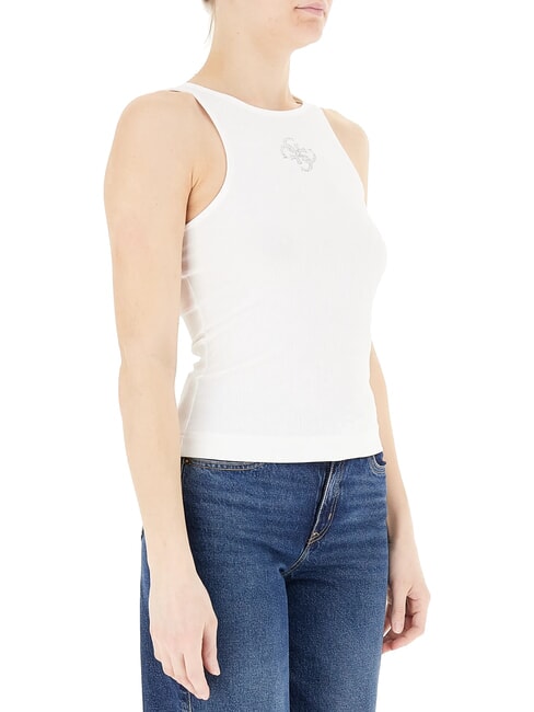 NEW SL ROUND GUENDALINA 4G-Tanktop mit Strass-Logo purwei&szlig; - T-Shirts und Tops f&uuml;r Damen