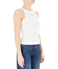 GUESS NEW SL ROUND GUENDALINA 4G-Tanktop mit Strass-Logo purwei&szlig; - T-Shirts und Tops f&uuml;r Damen - 3