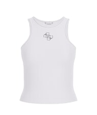 GUESS NEW SL ROUND GUENDALINA 4G-Tanktop mit Strass-Logo purwei&szlig; - T-Shirts und Tops f&uuml;r Damen - 4