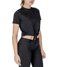 GUESS CN SS EYELET T-Shirt mit Knoten und Stickerei jetbla - T-Shirts und Tops f&uuml;r Damen - 3