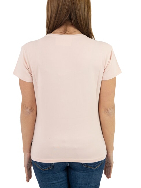 MECHI Stretch-T-Shirt mit Strass-Logo Pulver - T-Shirts und Tops f&uuml;r Damen