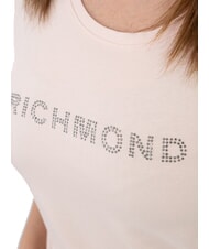 JOHN RICHMOND MECHI Stretch-T-Shirt mit Strass-Logo Pulver - T-Shirts und Tops f&uuml;r Damen - 3