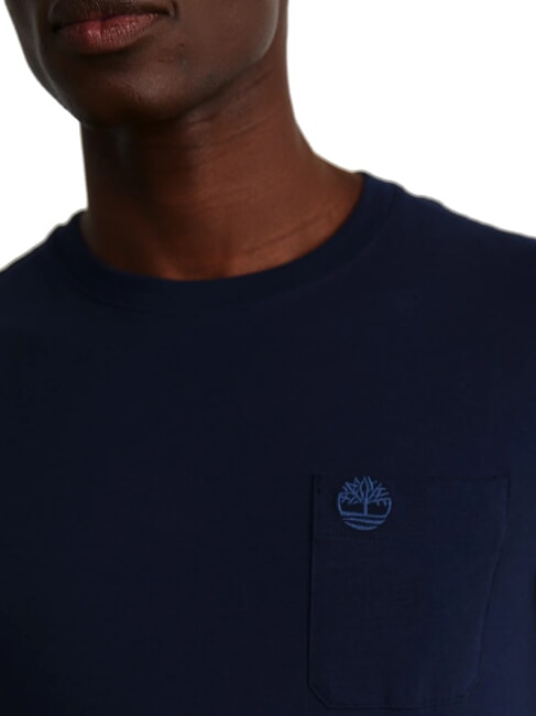 DUNSTAN RIVER Baumwoll-T-Shirt mit Tasche dunkler Saphir/dunkler Denim - Herren-T-Shirts