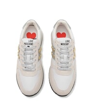 LOVE MOSCHINO DUNE 30 Sneakers mit herzf&ouml;rmigen Nieten wei&szlig;/silber10 - Damenschuhe - 3