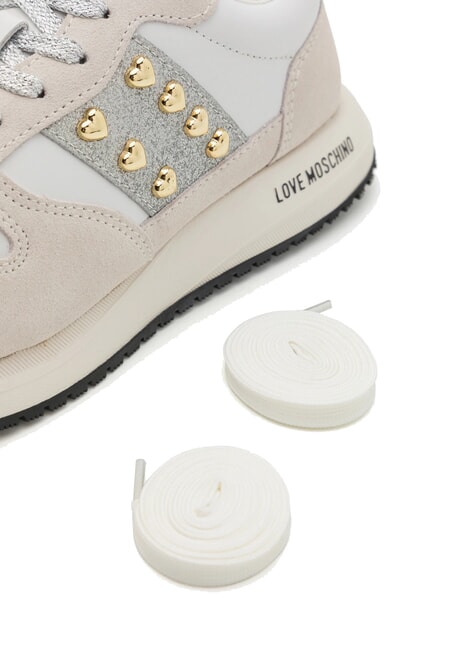 DUNE 30 Sneakers mit herzf&ouml;rmigen Nieten wei&szlig;/silber10 - Damenschuhe