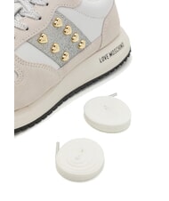 LOVE MOSCHINO DUNE 30 Sneakers mit herzf&ouml;rmigen Nieten wei&szlig;/silber10 - Damenschuhe - 5