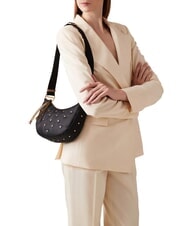 BORBONESE COLETTE Mini-Umh&auml;ngetasche schwarz / naturop - Damentaschen - 6