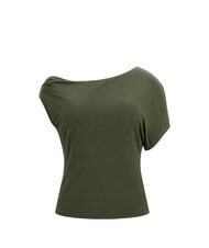 GUESS SS DOLMAN OFF MIRAYA  T-Shirt mit One-Shoulder-Design gr&uuml;ne Pflanze - T-Shirts und Tops f&uuml;r Damen - 4