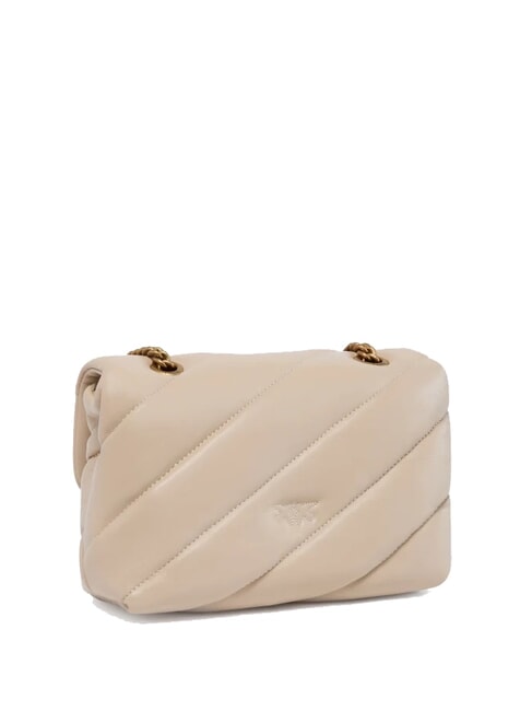 MINI LOVE BAG Nappatasche Beige-Rauchgrau-Antikgold - Damentaschen