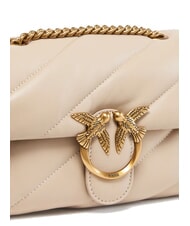 PINKO MINI LOVE BAG Nappatasche Beige-Rauchgrau-Antikgold - Damentaschen - 3