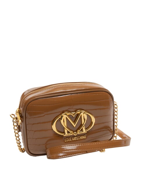 CROCO PRINTED Schulterkameratasche Kamel2 - Damentaschen