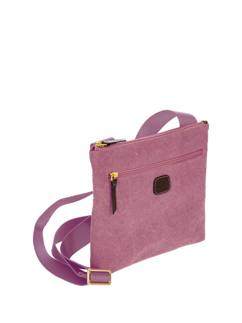 SORRENTO EMMA Flache Umh&auml;ngetasche aus Canvas Alpenveilchen - Damentaschen