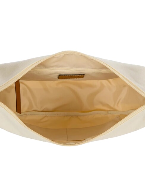 SORRENTO LUNA Halbmondf&ouml;rmige Canvastasche CREME - Damentaschen