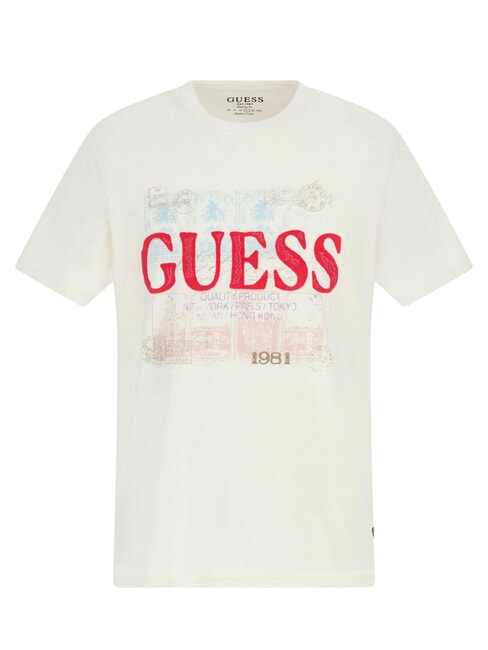 WORLD STAMPS T-Shirt aus Baumwolle perlwei&szlig; multi - Herren-T-Shirts